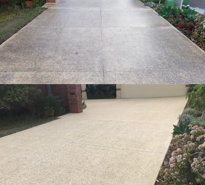 Perth pressure washing and sealing exposed aggregate driveway