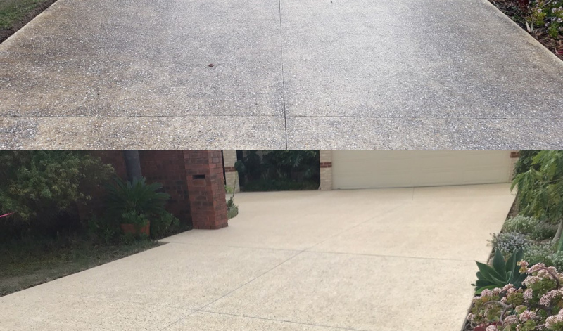Perth pressure washing and sealing exposed aggregate driveway
